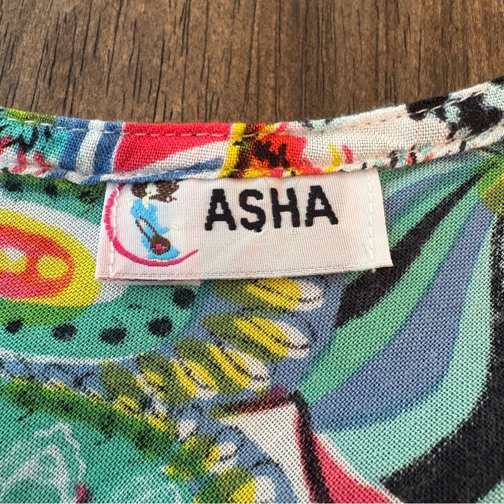 ASHA Asymmetrical Colorful Print Dress! Great condition! Bohemian! One size. - Picture 9 of 13